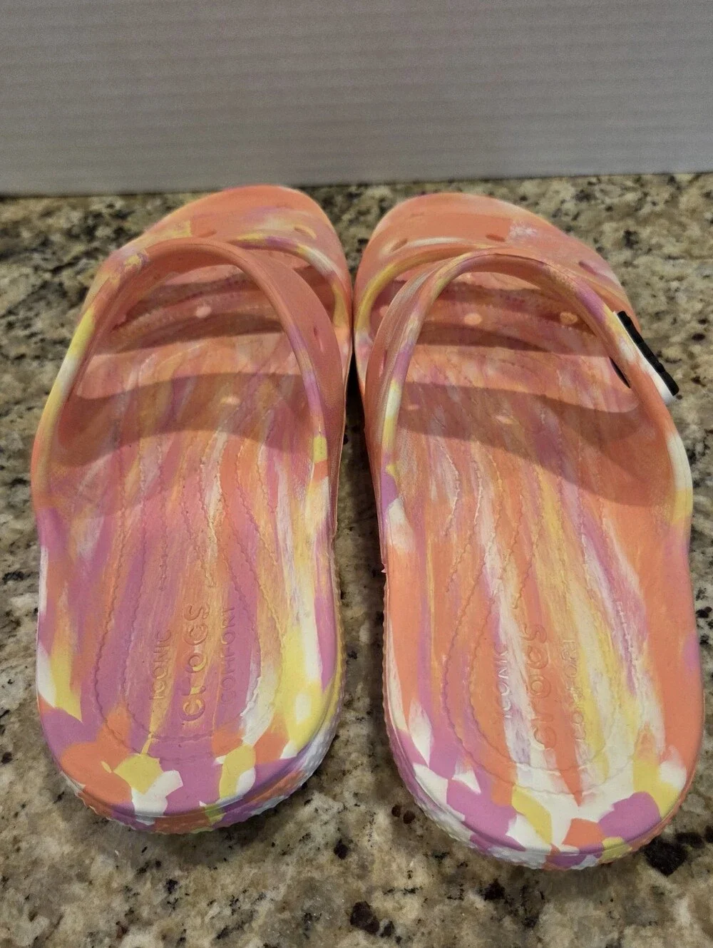 Crocs Sandals Unisex Adult Mens Womens Classic Two Strap Slides Marbled M 9 W 11